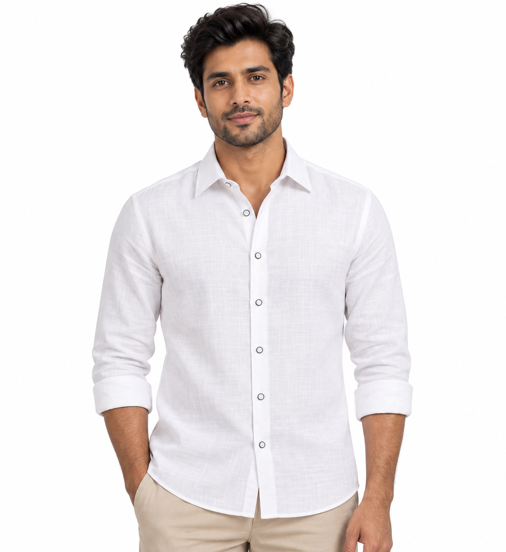 Germany Linen Classic White Shirt for Men