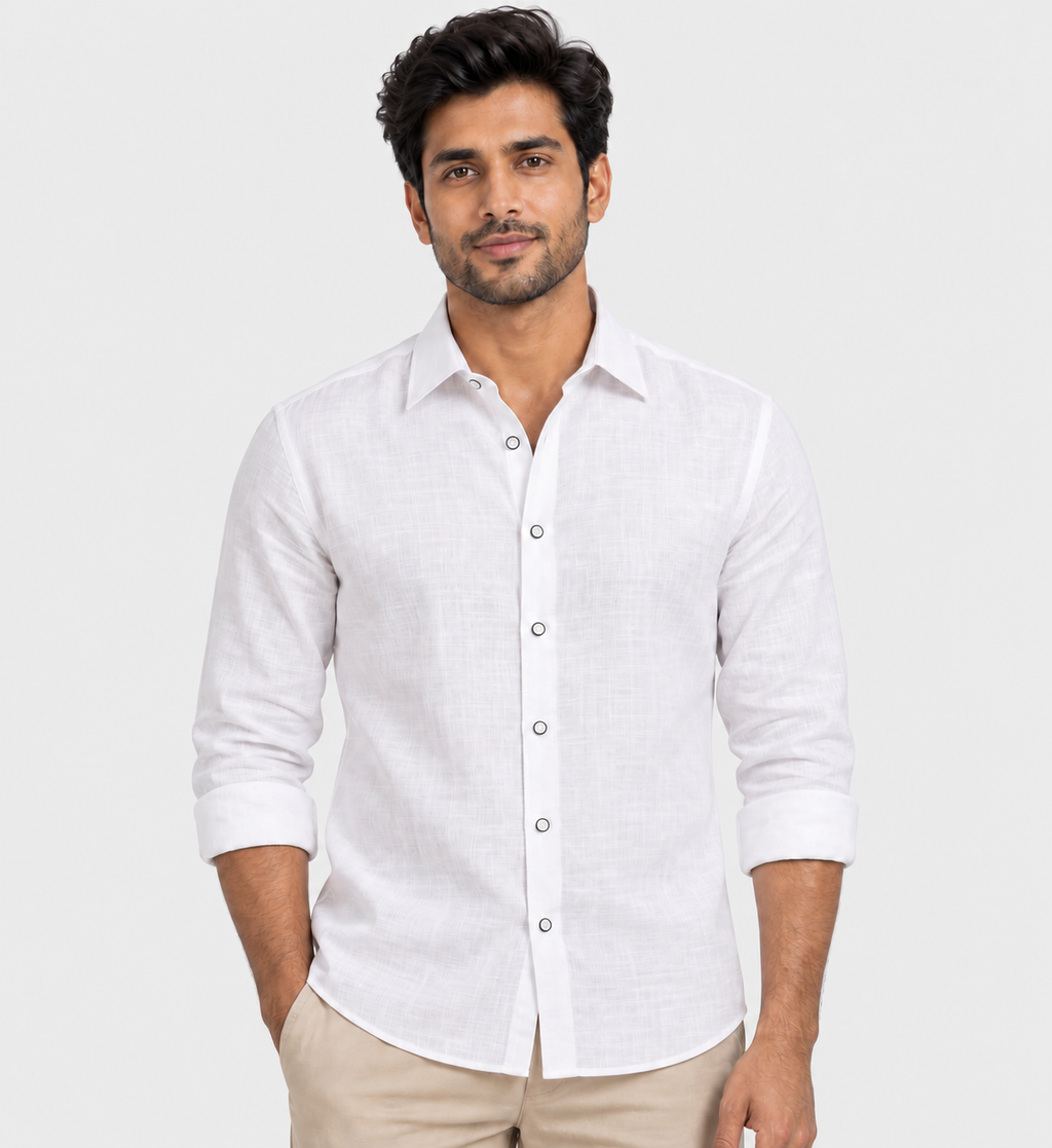 Germany Linen Classic White Shirt for Men